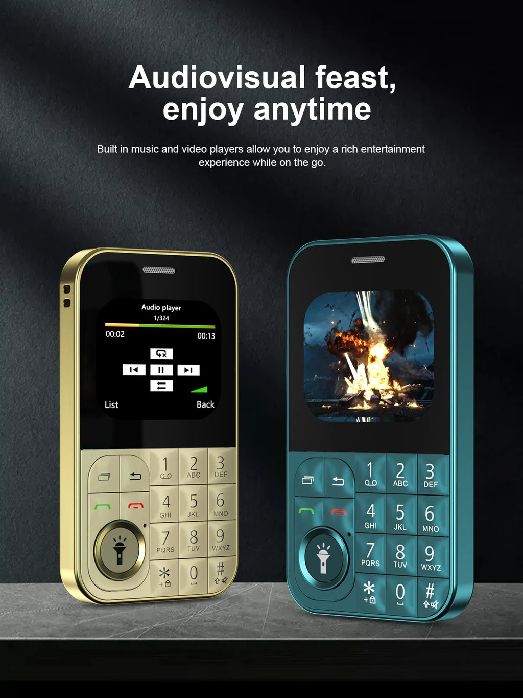 SERVO V9 Small Mobile Phone 2.01inch 2 SIM Cards Magic Voice FM Radio Torch Speed Dial 2G GSM Mini Keyboard Mobile Phone MP3 MP4