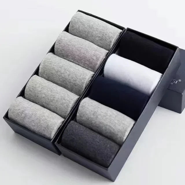 20Pcs/Lot Men's Pure Cotton Socks Plus Size Solid Color Casual Office Business Long Socks Breathable Soft Men's Socks EU39-48