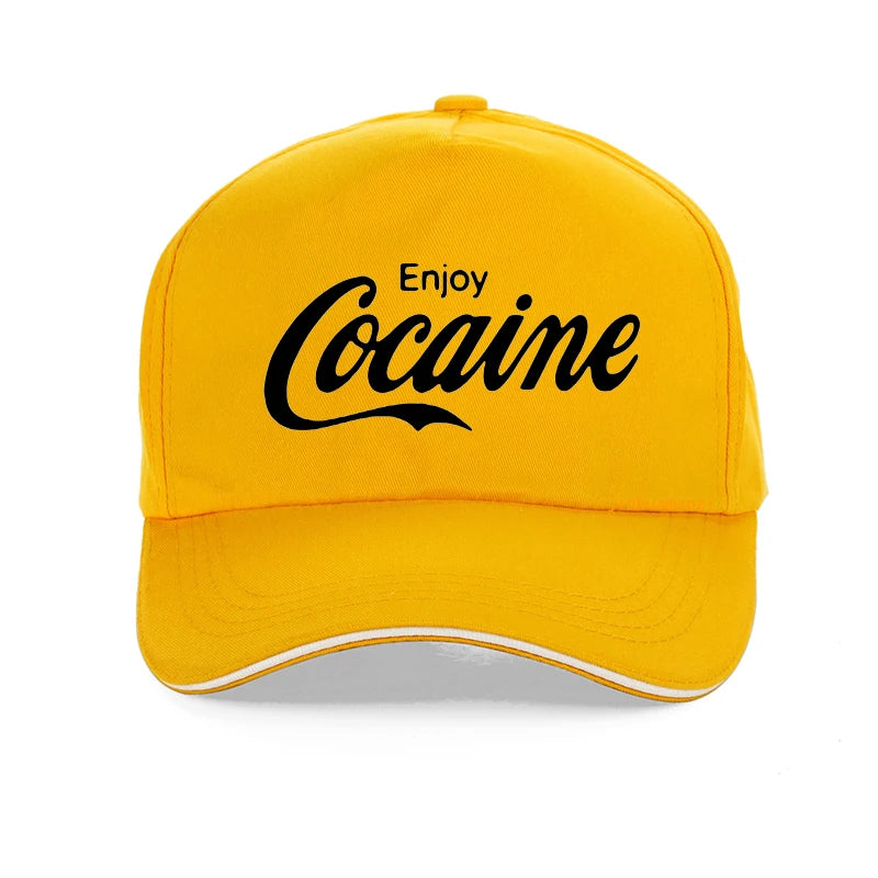 funny Enjoy Cocaine men cap Fashion women new summer sun hat Causal Unisex Outdoor Fishing hunting baseball caps