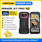 Ulefone Armor 27 Pro 5G Rugged Phone 10600mAh Smartphone 50MP Camera 64MP Night Android 15 Up to 24GB+256GB NFC Waterproof Phone