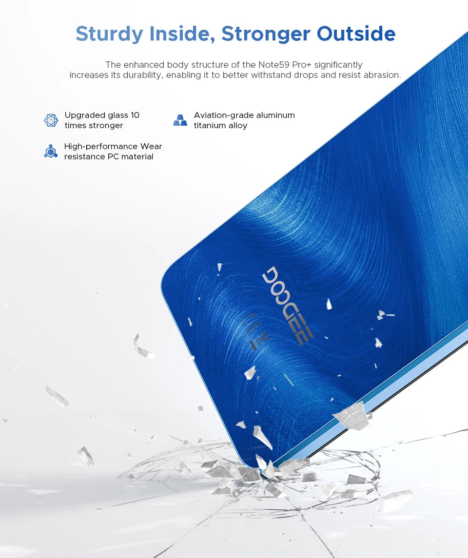 Global Version DOOGEE Note59 Pro+ 5G Smart phone Android 15 6250mAh Battery 6.75'' 120Hz Screen 12GB 512GB AI Camera Cell Phone
