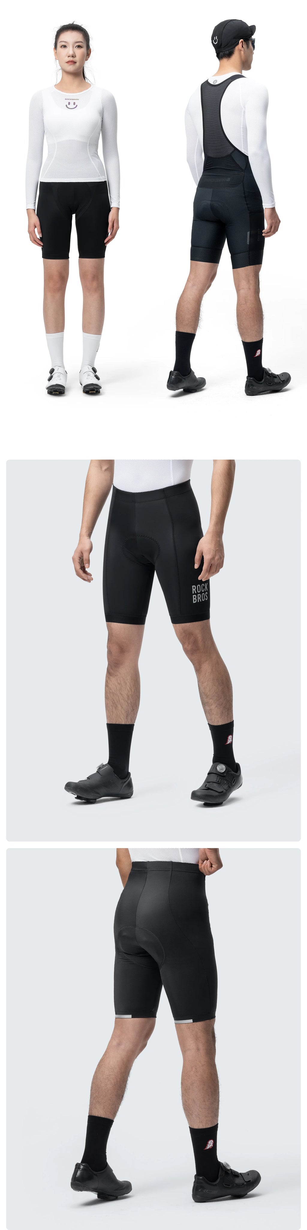 ROCKBROS Cycling Socks Breathable Sweat-wicking High Elastic Soft Knee-high Socks Men Women Outdoor Sports Jogging Cycling Socks