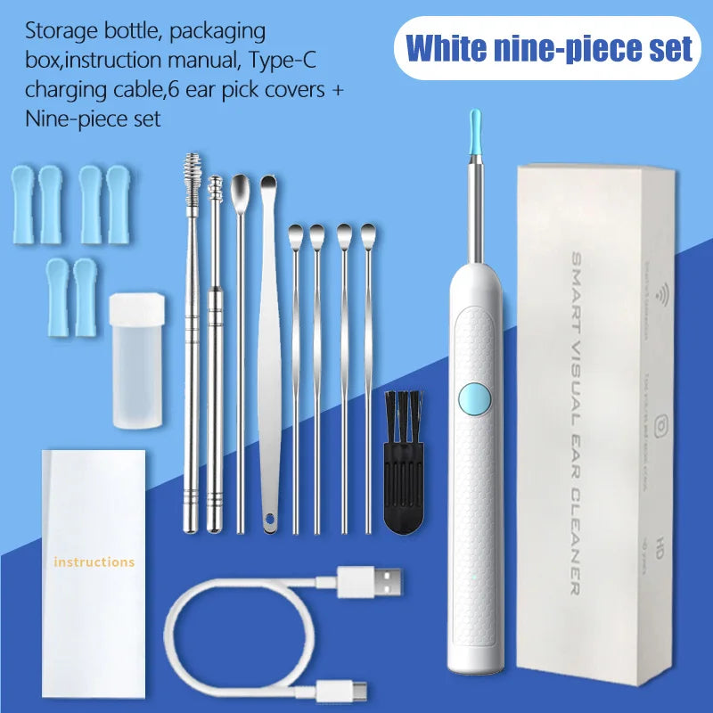 Visual Ear Wax Cleaner with Camera Safe Earwax Removal Endoscope with 5M Camera Luminous Otoscope Ear Cleaning Tools Ear Care