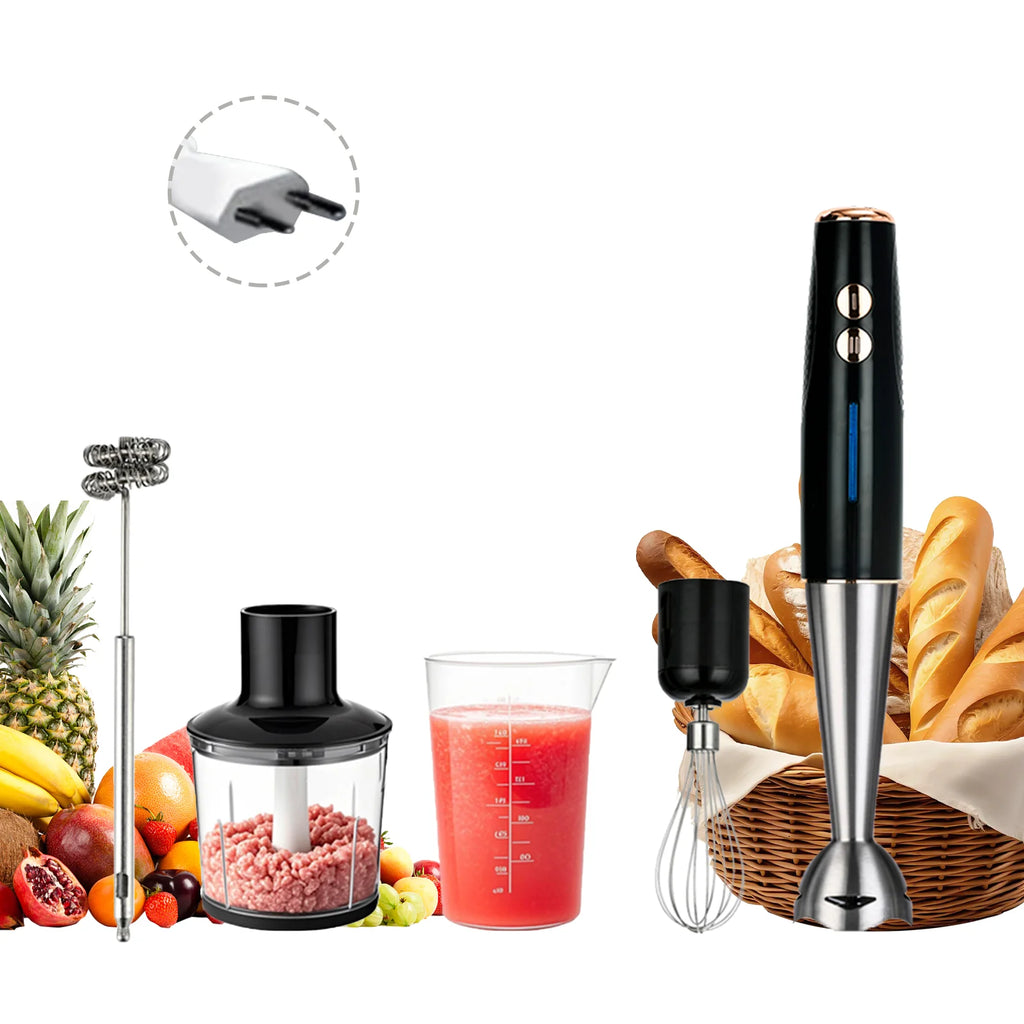 5 in 1 16500rpm Immersion Hand Stick Blender Mixer Vegetable Meat Grinder 600ml Chopper Whisk 600ml Smoothie Cup