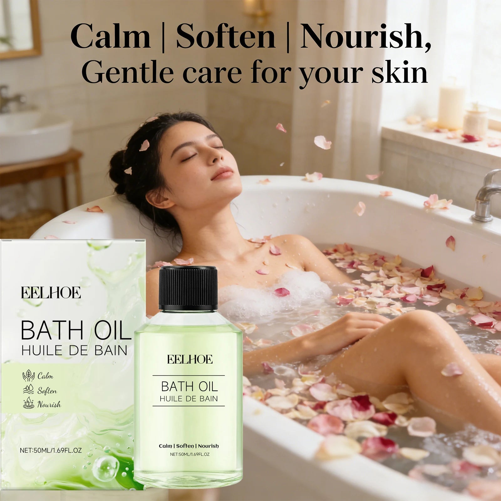 Moisturizes Bath Oil Remove Dirt Soothes Muscles Relieve Stress Promotes Relaxation Long Lasting Fragrance Body Care Shower Oil Main image