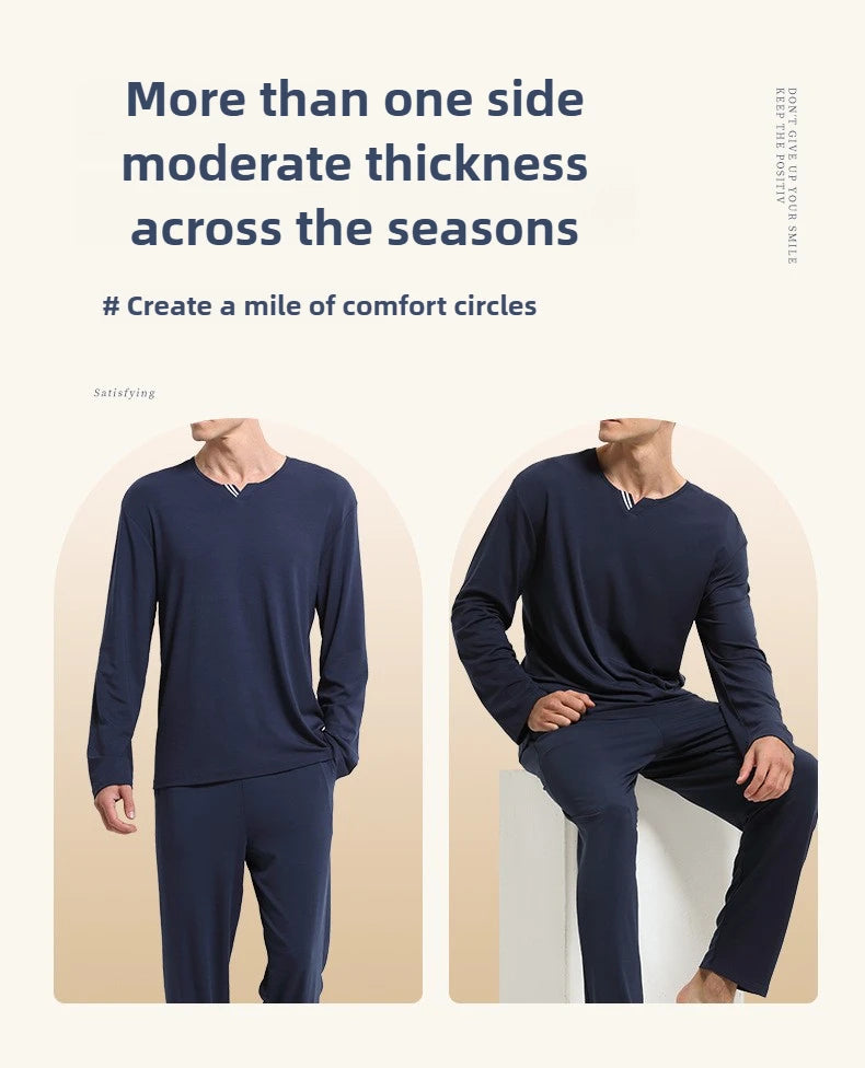 Men Pajamas Set Ultra Fine Tencel Modal Spring and Summer Comfort Loungwear Luxury Men Pajamas