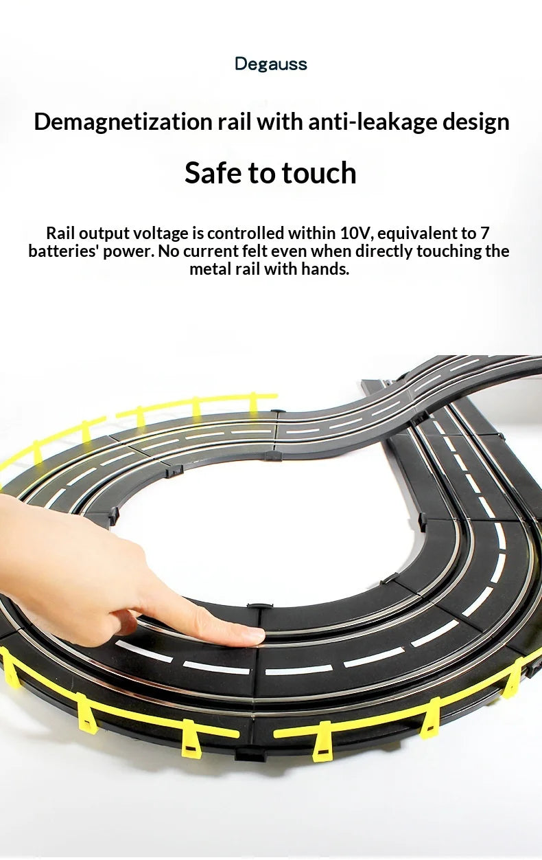 Electric Remote Control Slot Car Track Large 2-Player Competitive Dual Mode Remote Adjustable Splicing Kids Adults Gift Toy Set