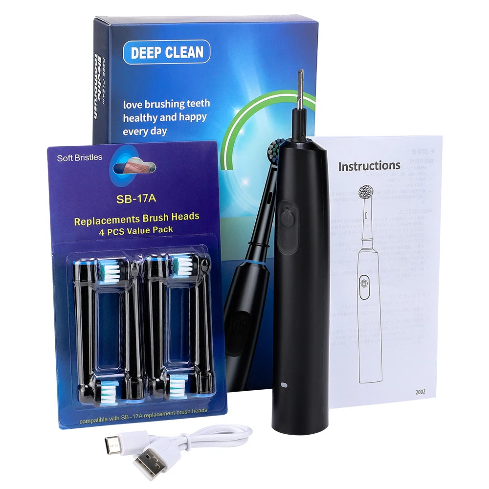 Electric Toothbrush Cordless USB Rechargeable Waterproof Intelligent Toothbrush Effective Oral Care Adults Automatic Tooth Brush