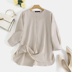 ZANZEA Fashion Autumn Long Sleeve Blouse Women Baggy Shirt Elegant Solid OL Work Tops Causal Loose Holiday Work Blusas Mujer