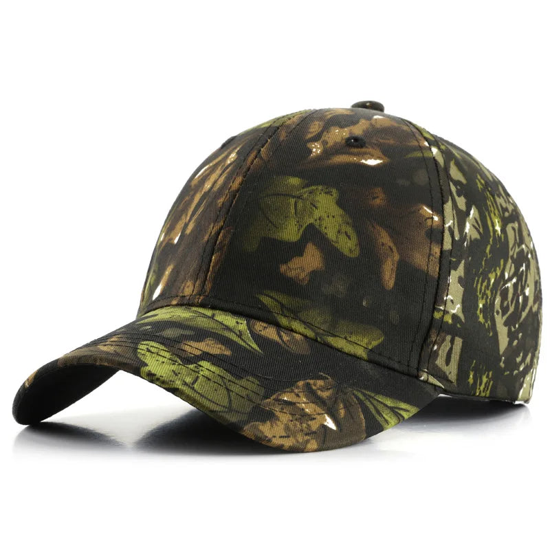 Baseball Cap Leaf Biomimetic Camouflage Hat Outdoor Wild Training Camouflage Mountain Climbing Hat Fishing Sunshade Cap