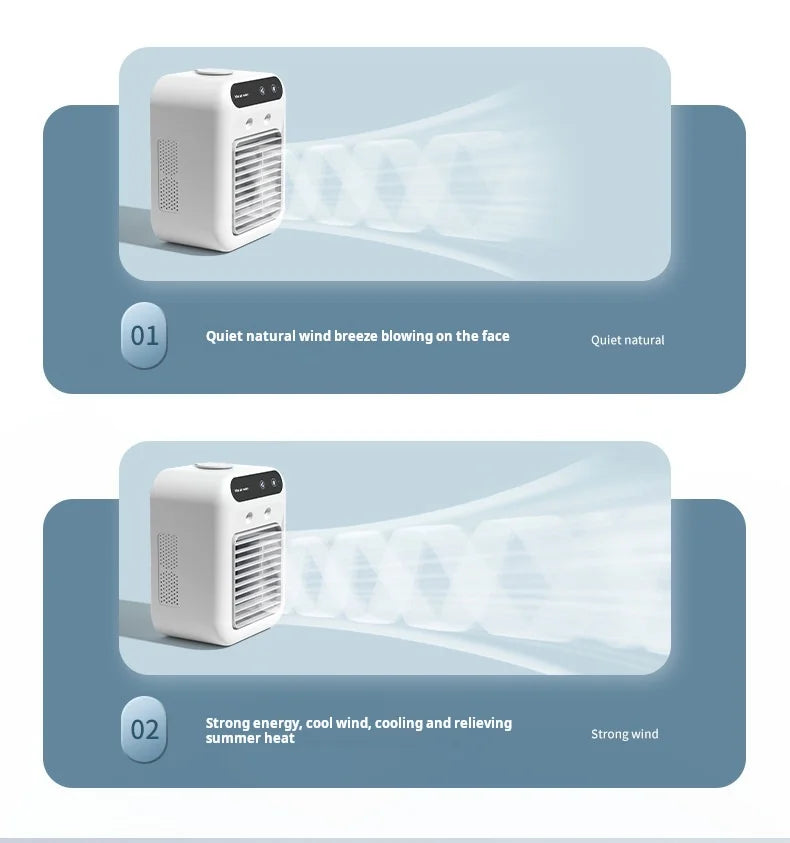 Mini USB Desk Fan Portable Quiet Cool Air Conditioner for Bedroom Home Use with Humidifying Spray Function Tabletop Fan