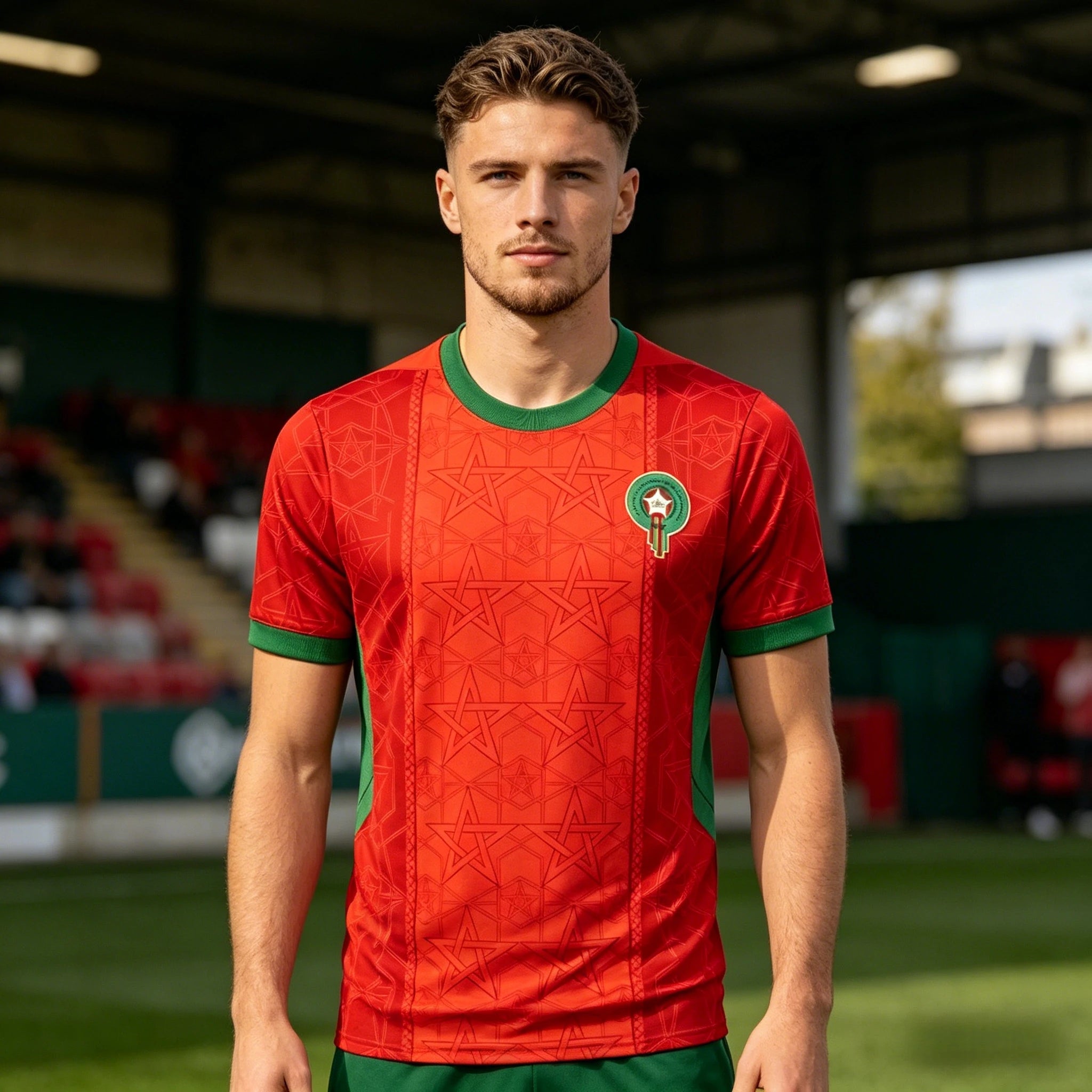 Moroccan Flag 2026 Home Fan Football Jersey 3D Printed Short Sleeve Sports Shirt Children's Sports Quick Drying Training T-shirt Main image