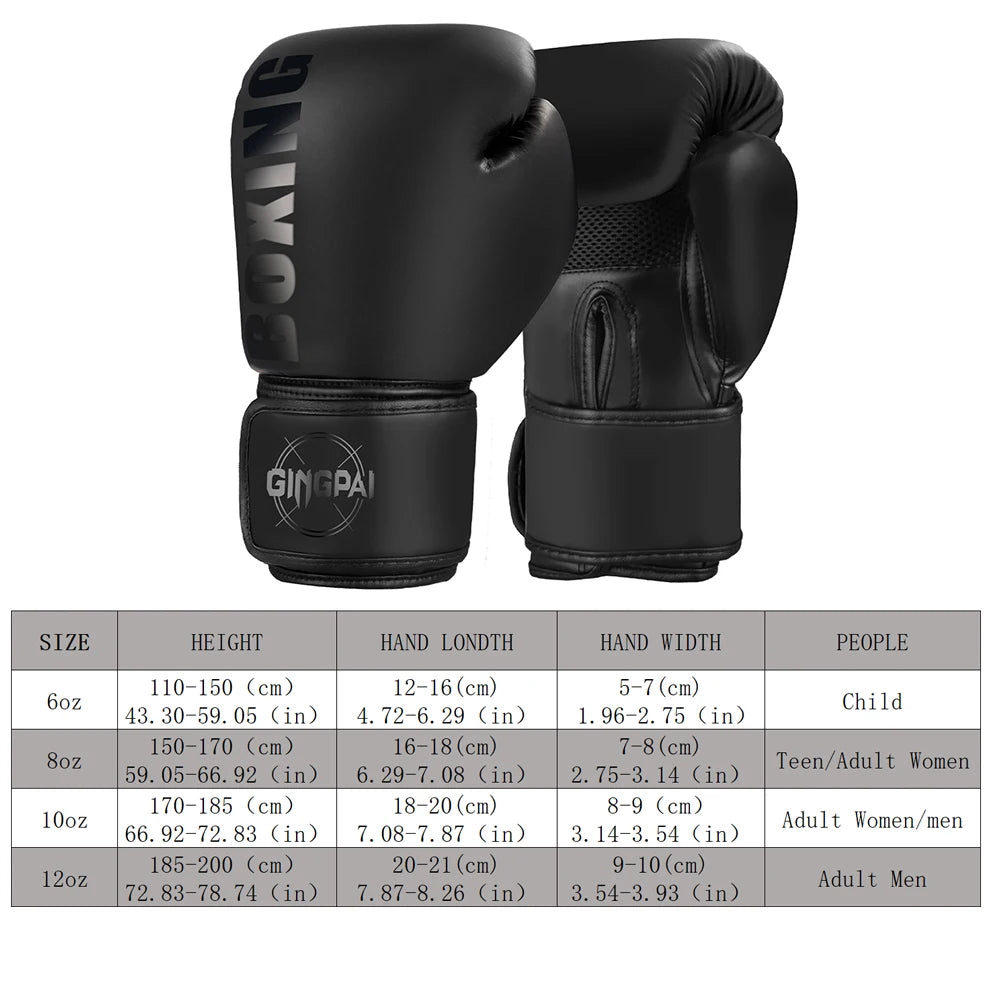6/8/10/12oz Boxing Gloves Professional Adult Sanda Muay Thai Fighting Gloves Men and Women Training Sandbag Free Fight MMA