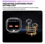 Translation Headphones with Touch Screen Wireless Bluetooth 5.4 Smart  Earphone HiFi Audio High Quality Transparent Case Headset