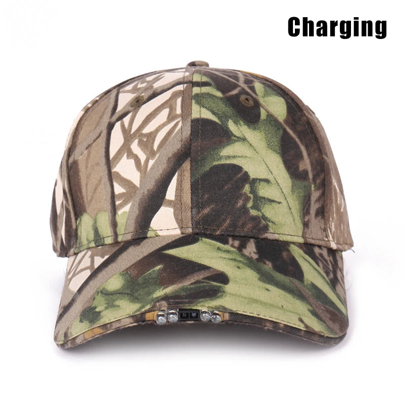 Unisex Led Baseball Cap With Led Light Adjustable Baseball Hat Headlight Flashlight For Hunting Fishing Camping Hiking Joggings