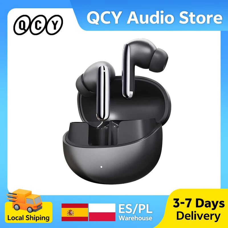 QCY MeloBuds Pro Adaptive Hybrid Active Noise Cancelling Wireless Earbuds 46dB Bluetooth 5.3 LDAC Hi-Res Audio 34H Earphones Main image
