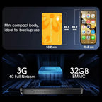 UNIWA Q333 4G 3.58 Inch Mini HD Smartphone 3GB RAM 64GB ROM 2000mAh Mobile Phones BT 5.0 Google Play Store Face ID Small Phone