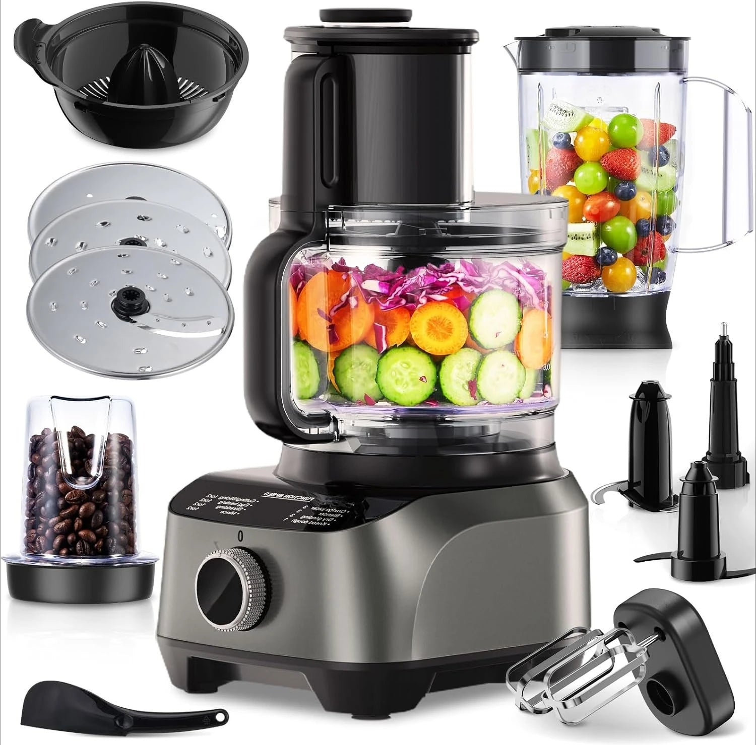 Food Processor, 11-in-1 Multifunctional Kitchen Machine with 2.5L Bowl & 1.5L Blender Main image