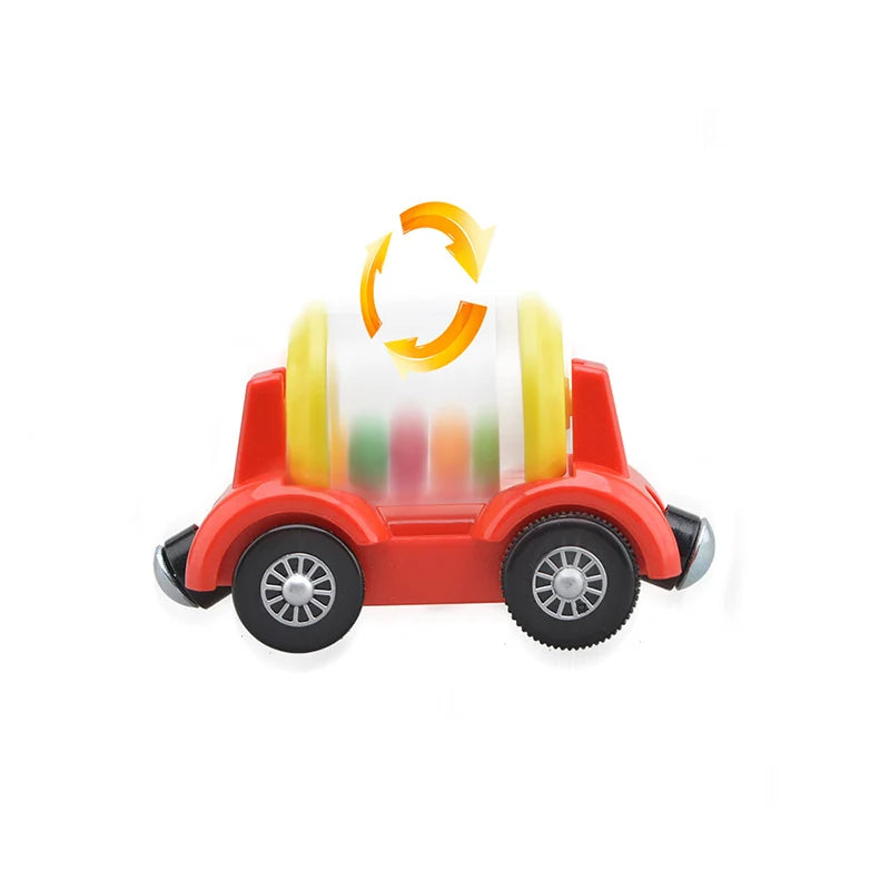 Kid Magnetic Electric Train Car Locomotive Wooden Track Slot Diecast Railway With Two Carriages Train Wood Toy Biro Leduo Track