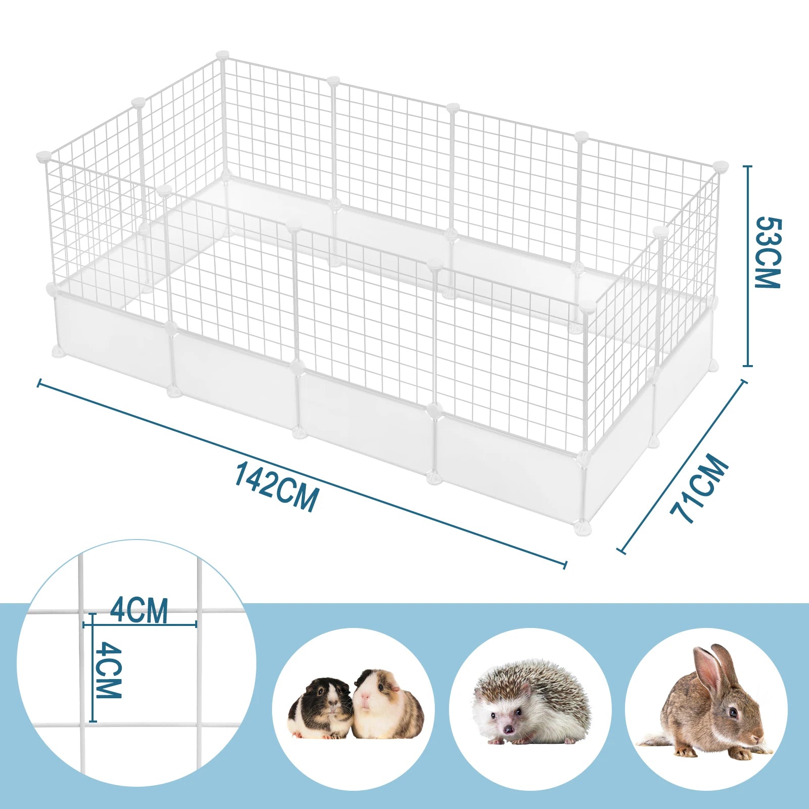 EUGAD DIY Pet Fences Foldable Cat Dog Cage Security Guard Puppy Kennel House Exercise Training Kitten Home for Rabbits Guinea Pig