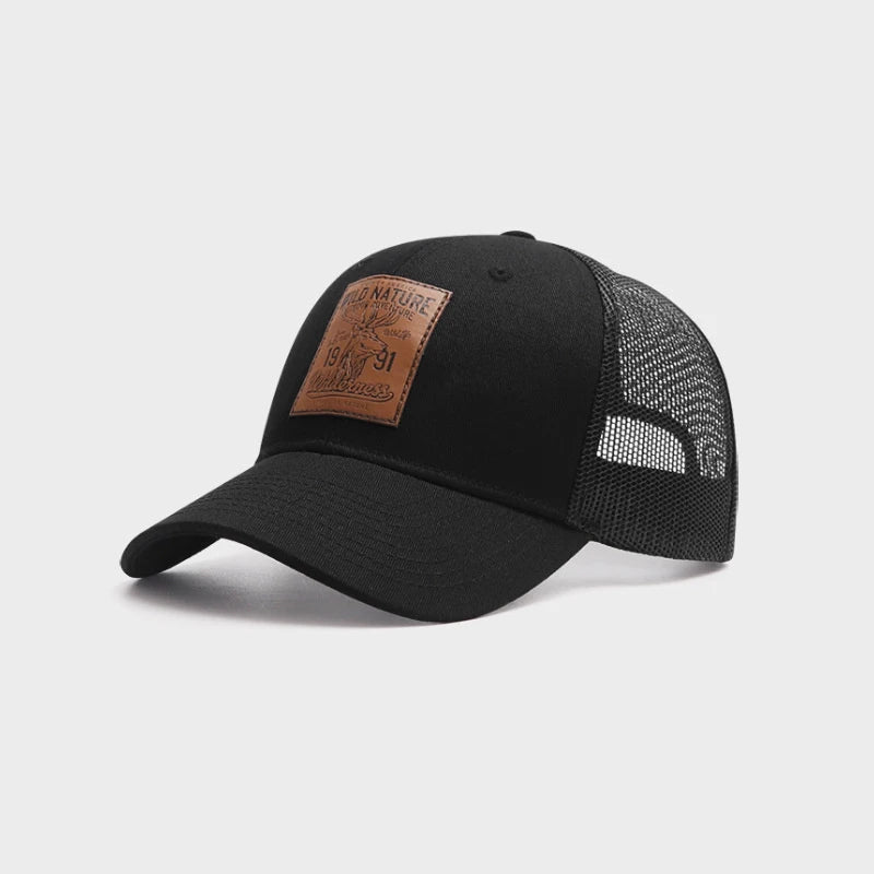 Four Seasons Mesh Baseball Caps Unisex Deer Icon Trucker Cap for Women Men Outdoor Portable Hunting Hiking Fishing Sunscreen Hat