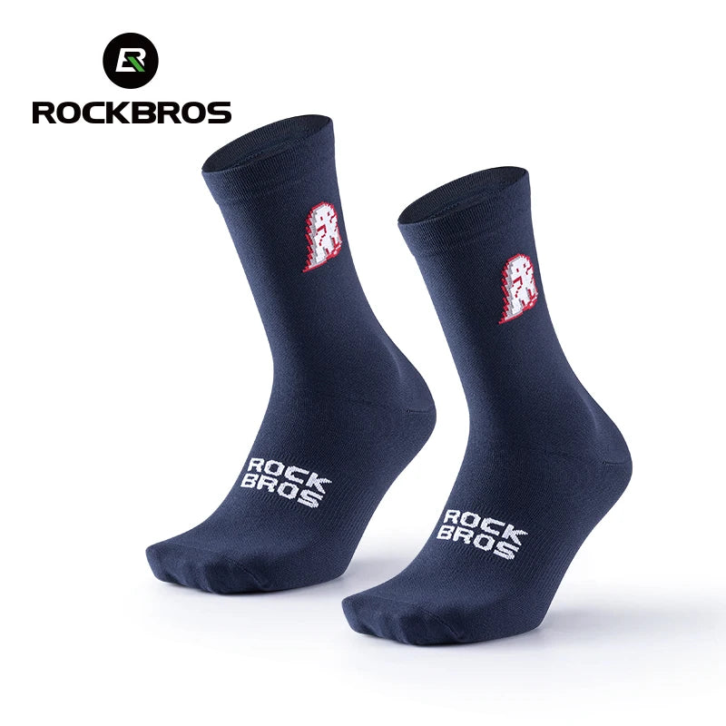 ROCKBROS Cycling Socks Breathable Sweat-wicking High Elastic Soft Knee-high Socks Men Women Outdoor Sports Jogging Cycling Socks