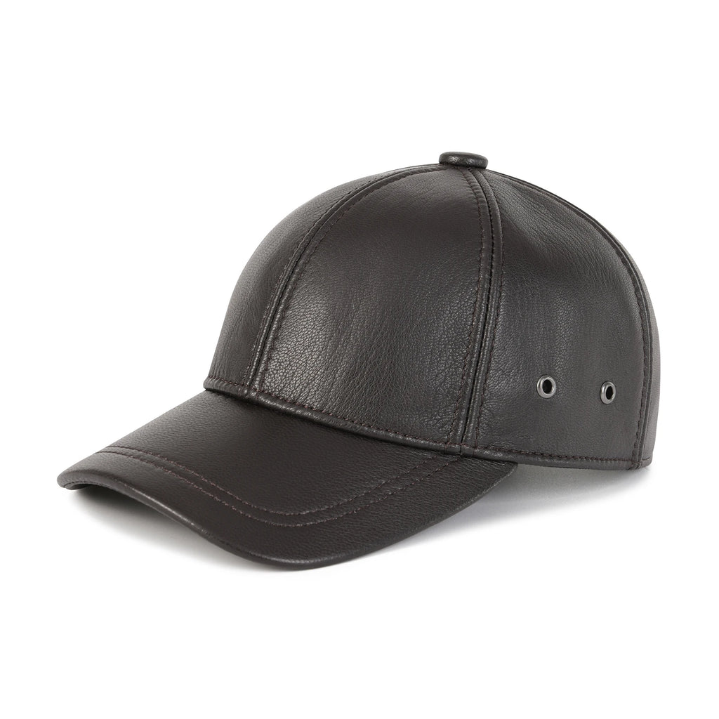 FEINION Men's Adjustable Baseball Cap Winter Driving Hunting Fishing Hat Genuine Leather Ivy Fashion Beret Flat Cap.