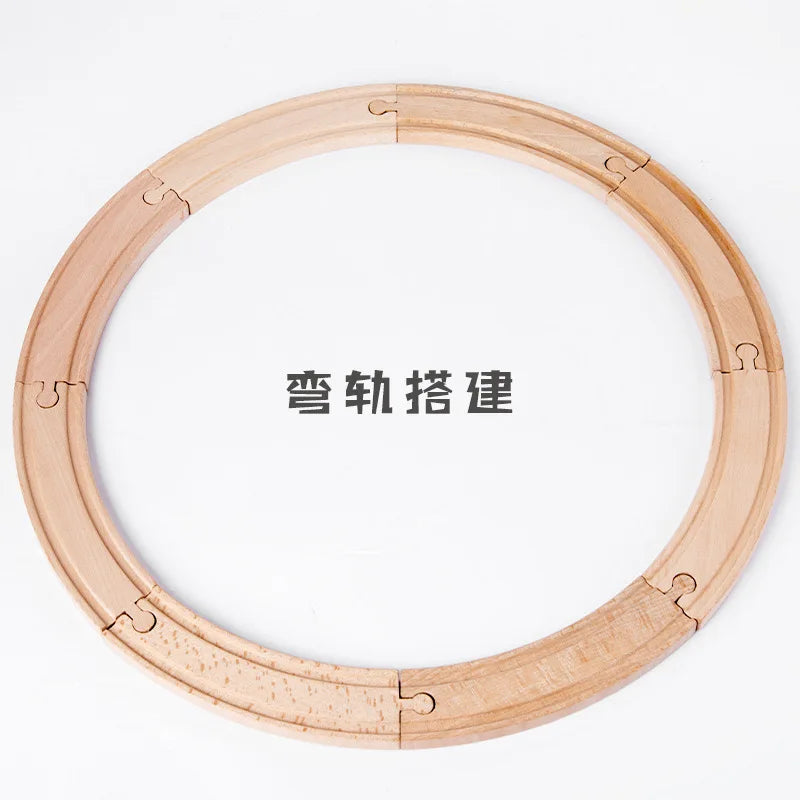 Wooden Train Track Assembly Toys For All Thomas Trains Car Bridge Piers Traffic Light Beech Wooden Railway Kid Creative Toy