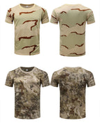 Outdoor Sports Men T-Shirts 3D Camouflage Quick Dry O Neck Short Sleeve Tops Shirt Camo Hiking Hunting T Shirt