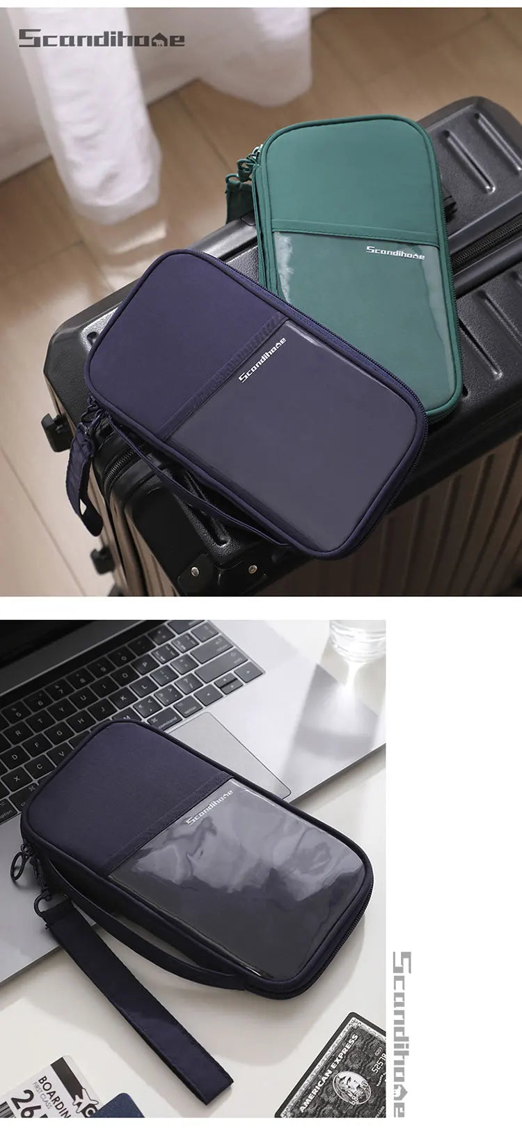 RFID Blocking Passport Holder Travel Wallet Durable Anti-Theft Card Slots Protective Case Flights Travel Organizer for Women Men
