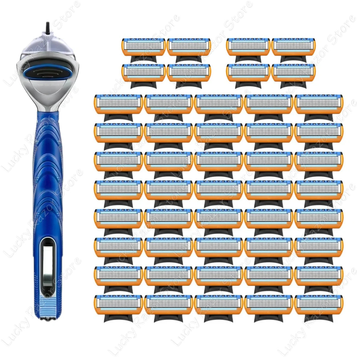 Fusion series Stainless steel manual shaver, 5-layer razor blade reusable, retro wet scratch resistant hair removal blade Main image