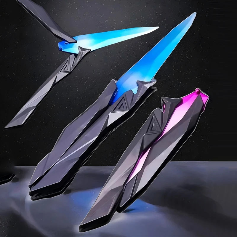 Tactical Shooter Foldable Butterfly Blade - 3D Engraved Collectible Toy Portable Melee Gear for Cosplay/Gaming Accessory Gifts