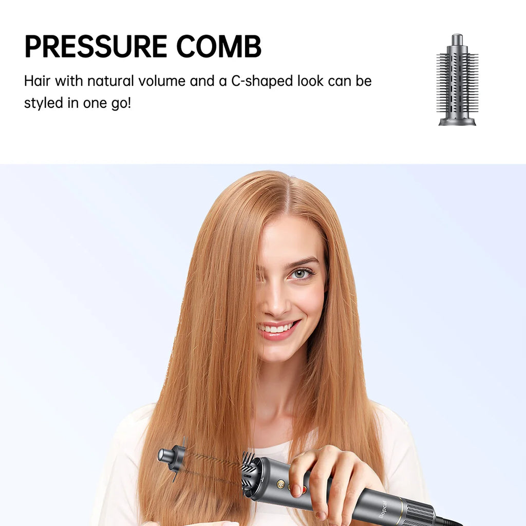 5 in 1 Hair Dryer,Multi Styling Tool,Straightener & 32mm Curling 300 Million Negative Ions Hair Care 1-3 Mins Quick Drying Gifts