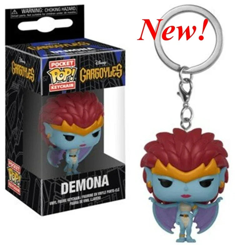 New FUNKO Keychains Disney Demona Princess Bella Ariel Alice Anna Elsa Bell Jack Sally stitch Action Figure Toys Ornaments