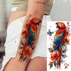 1 Sheet Unique Watercolr Lion Tiger Animals Temporary Tattoos Long Lasting Waterproof Fox Owl Fake Tattoo Sticker Body Art Tatoo