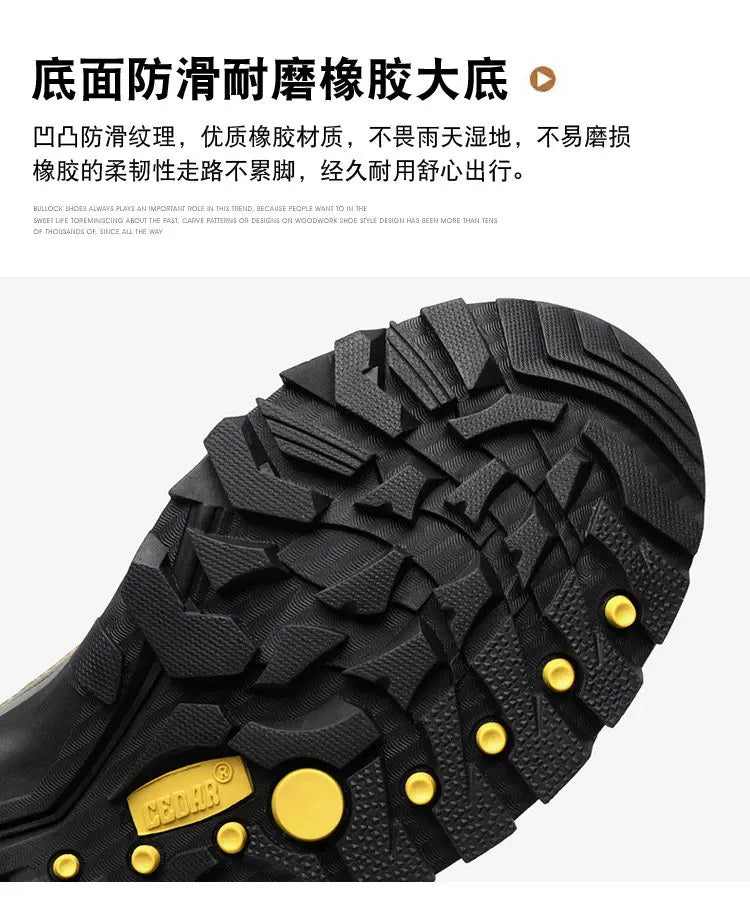 RAN Cow Leather Hiking Boots Men For men Outdoor Sport Walking Sneakers trekking Snow Shoes women Climbing Mountain Hunting boot