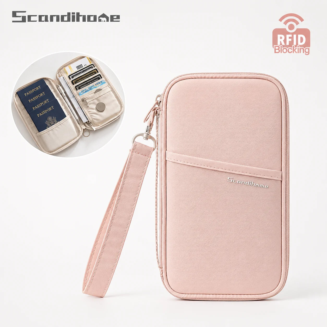 RFID Blocking Passport Holder Travel Wallet Durable Anti-Theft Card Slots Protective Case Flights Travel Organizer for Women Men Main image