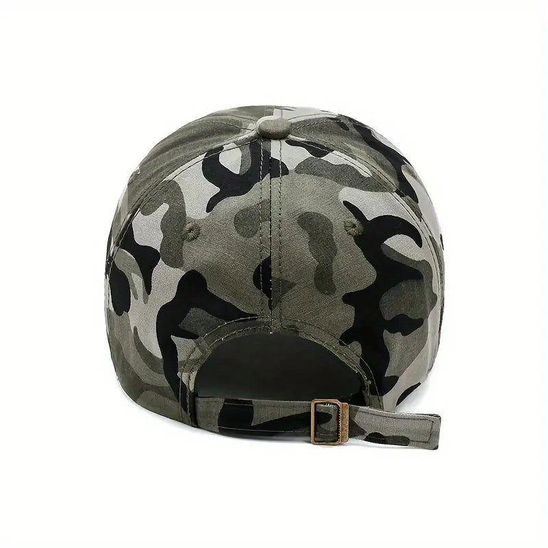 Outdoor Men's Camouflage Hat Trendy Embroidered Baseball Cap UV Protection Sun Hat Peaked Cap Military Cap For Fishing Hiking