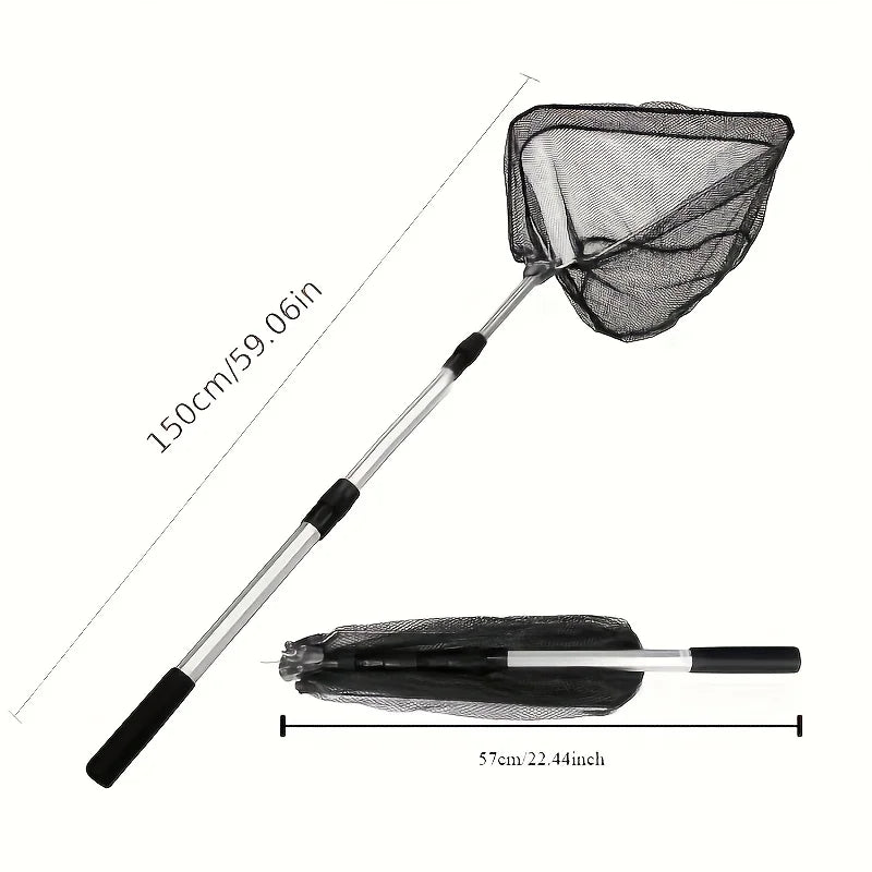 1 Ultra-lightweight Foldable Fishing Net 1.5 Rice - 2.1 Durable Aluminum Alloy Telescopic Handle Portable Fishing Net Outdoor Fi