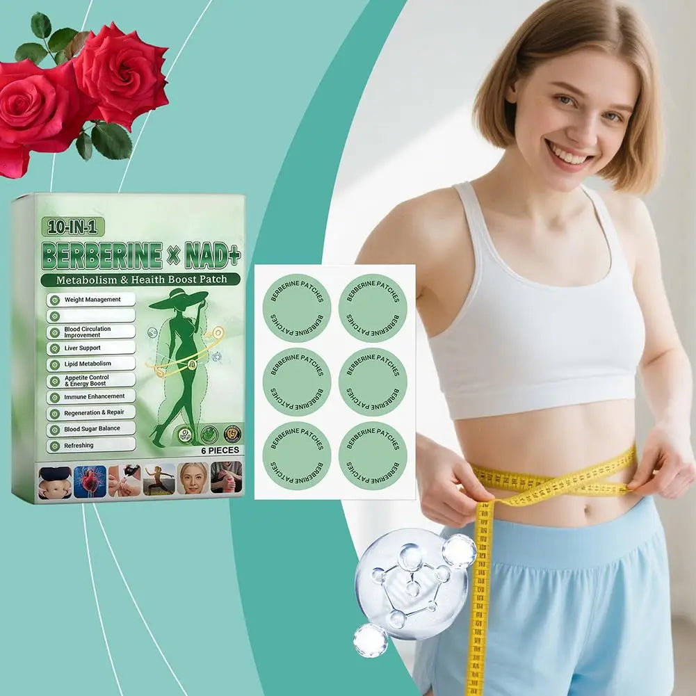 Berberine Patch Nano Microneedle Patch with Natural Ingredients, Daily Weight Management Body Firming Sticker for Women Men