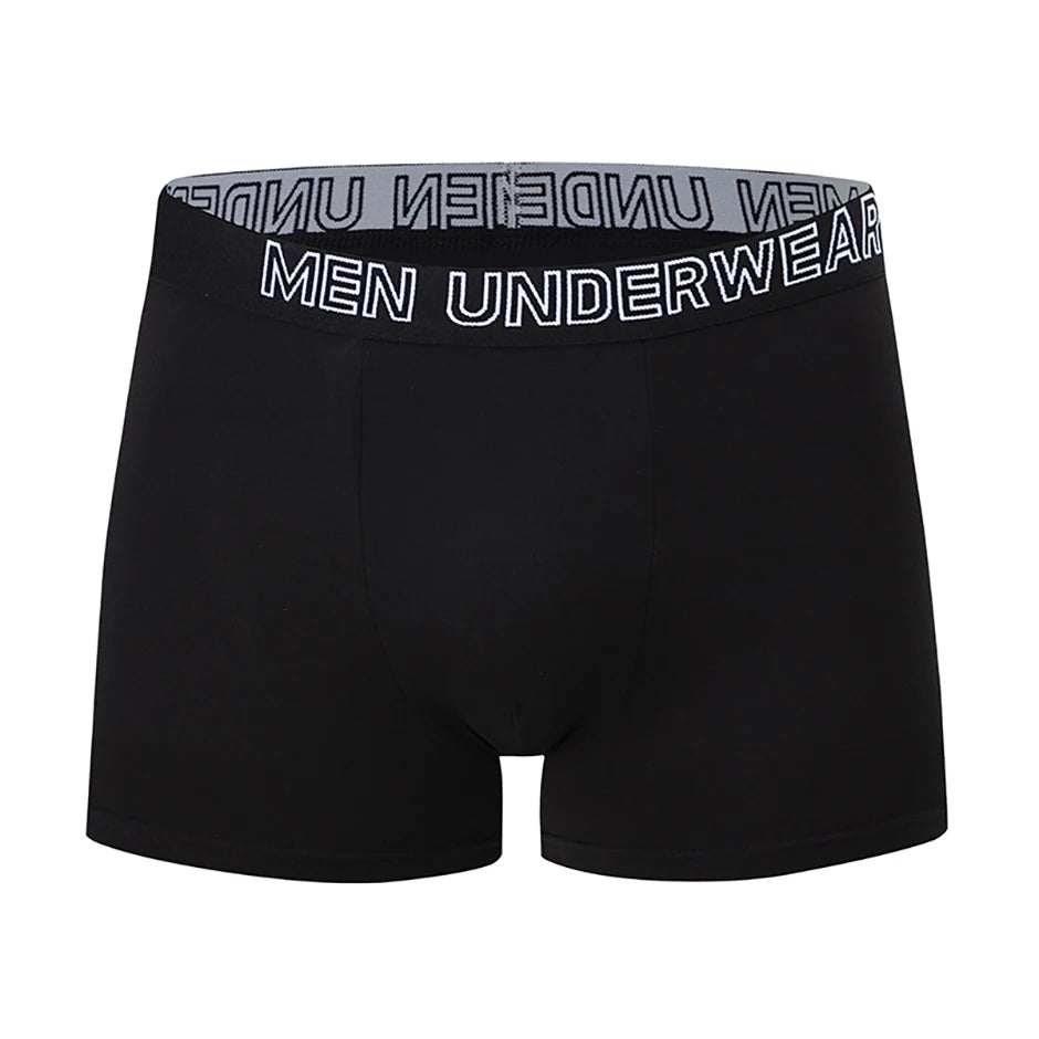 4/10 Piece Men's And Teenagers' Four Season Black Basic Versatile Elastic Waisted Underwear Boxer Shorts Plus Size Sport Shorts