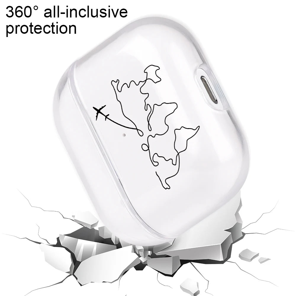 Hard Plastic Case for AirPods Pro 2 USB C Case for airpods 3 2 1 Case Transparent Cover for airpod pro 3 funda Air Pods 3 Coque