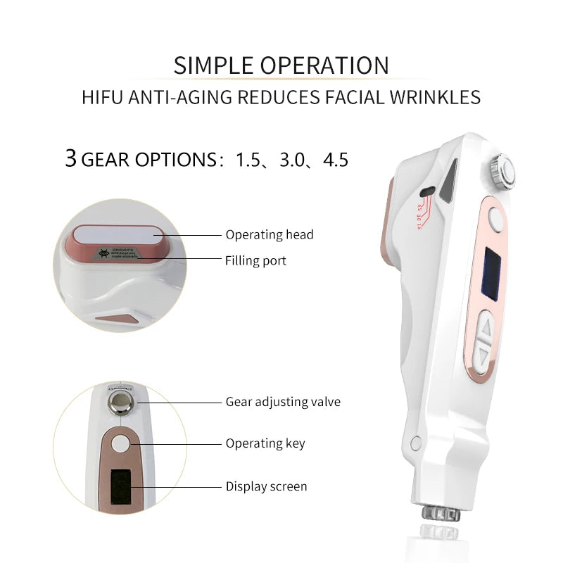 Professional Mini HIFU Facial Rejuvenation Anti Aging Wrinkle Beauty Machine Ultrasonic Skin Care SPA Salon Home Use For Women