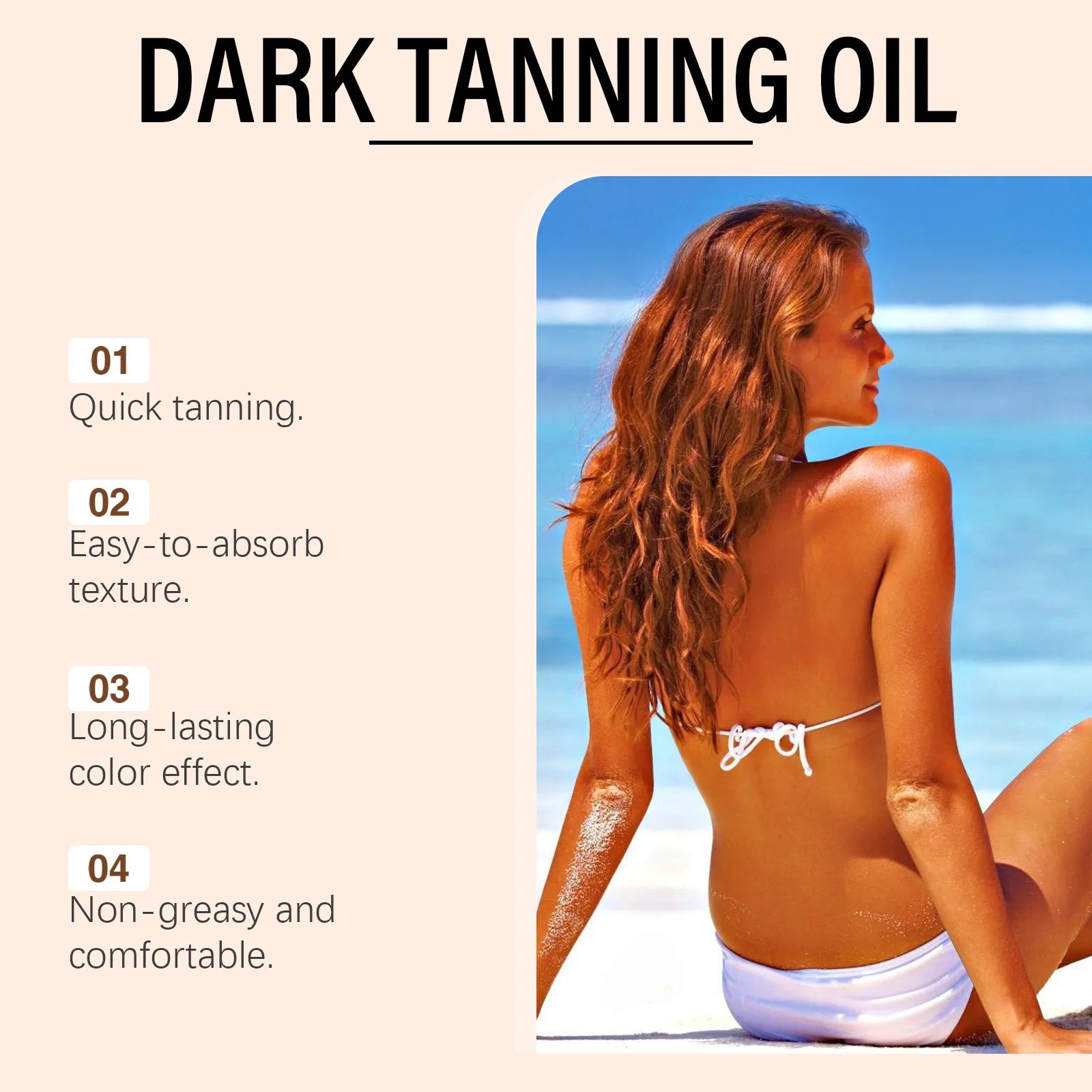 OceAura Tanning Oil Lotion Deep Moisturizing Nourishing Skin Rejuvenating Long Lasting Tan Lightweight Non Greasy Bronzing Oil