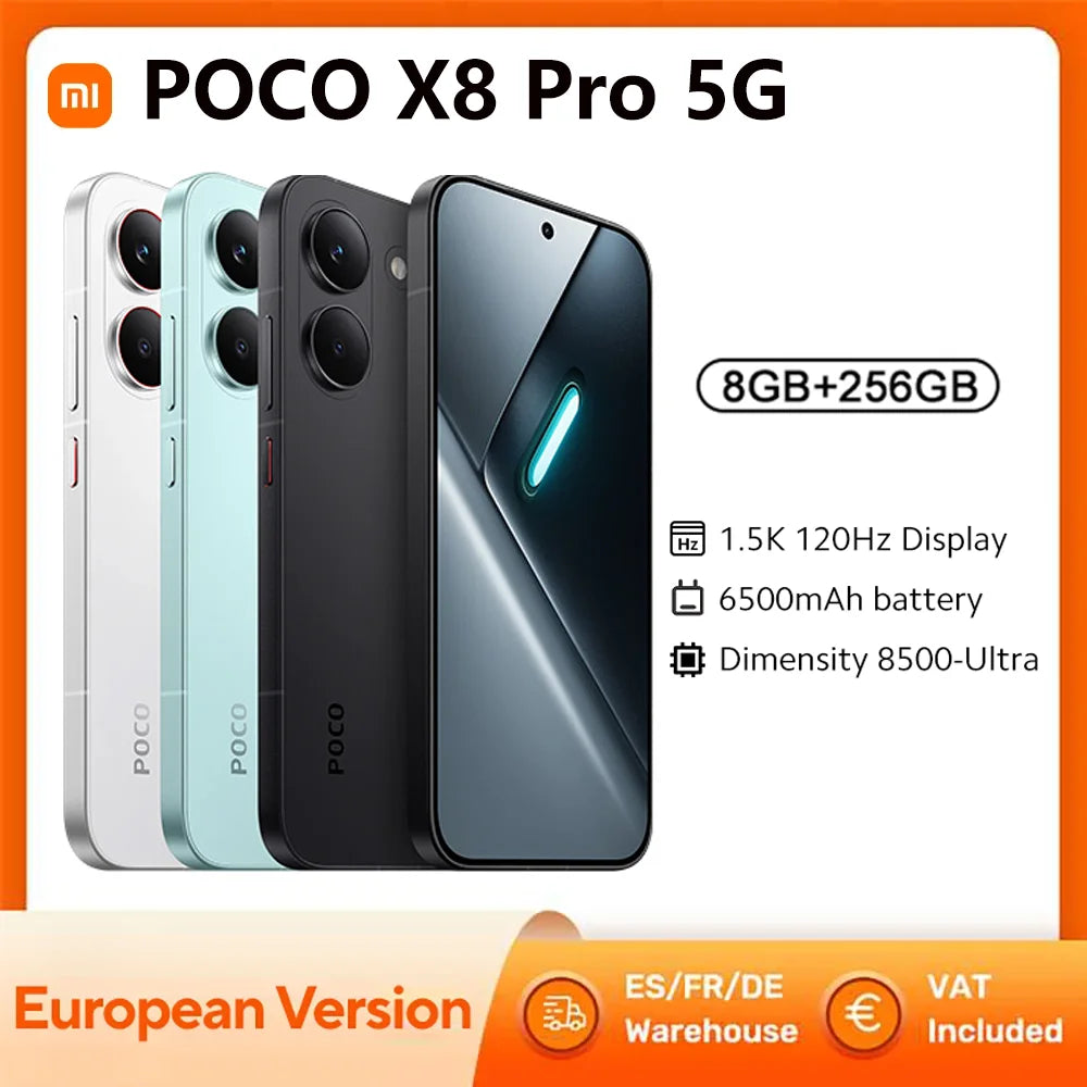 POCO X8 Pro 5G Smartphone 8GB+256GB Dimensity 8500-Ultra 6.59-inch AMOLED 1.5K 120Hz 6210mAh 50MP OIS NFC IP68