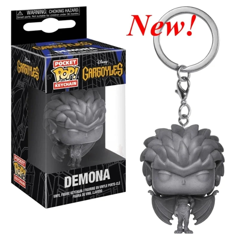 New FUNKO Keychains Disney Demona Princess Bella Ariel Alice Anna Elsa Bell Jack Sally stitch Action Figure Toys Ornaments