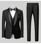 Men's Casual Business Have Smoking Suit High End Brand Boutique Fashion Blazer Vest Pants Groom Wedding Dress Party Suit