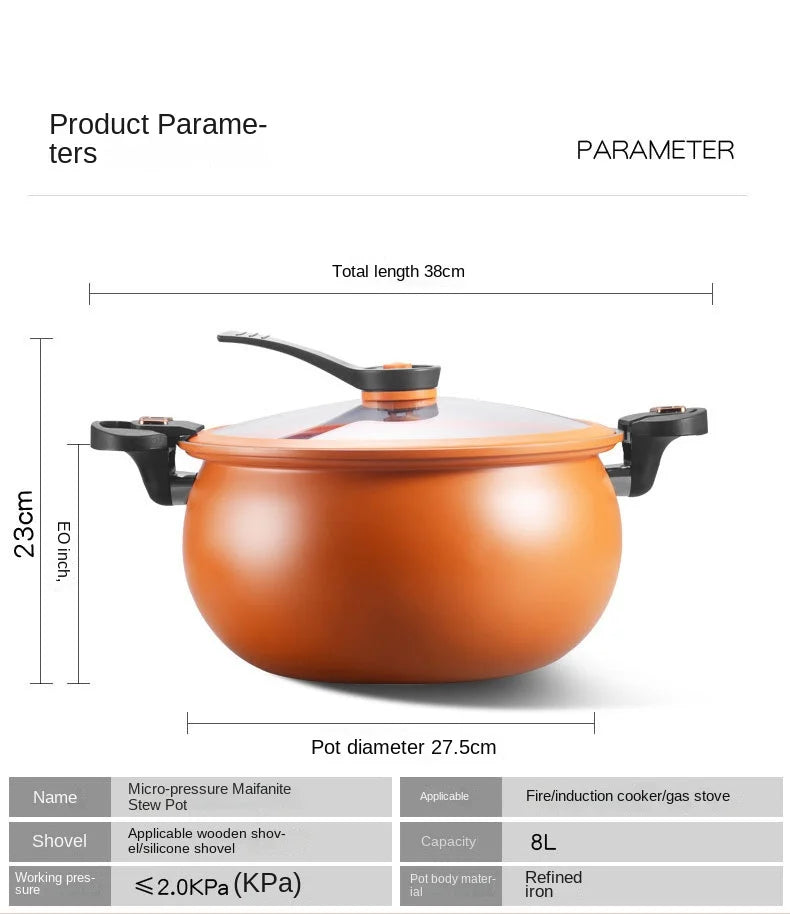 Large-Capacity Micro-Pressure Sandpot Household Slow-Cooking Stew Pot Soup Pot Stainless Steel Pumpkin Pot Induction Cooker & Ga