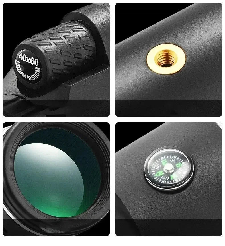 DISCOVERY 40x60 Monocular Telescope with Smartphone Holder & Tripod, High Power BAK4 Prism Lens Monocular For Hunting Camping