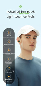 Lenovo Wireless Headsets Bluetooth 5.3 ENC Earbuds LED Power Display TWS Sport Noise Cancel Headphone with Mic For IPhone